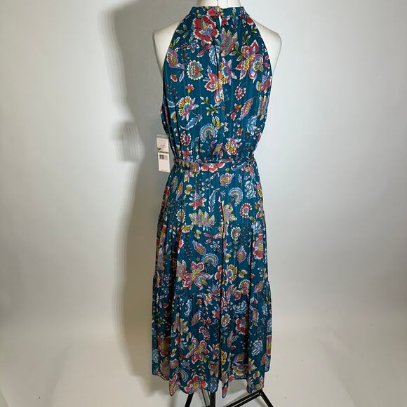 NWT Nanette Lepore Deep Lake Floral Yin Shadow Halter Maxi Dress Womens Size 14 - Picture 7 of 12